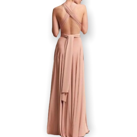 New Twobirds BHLDN Ginger Convertible Sz A / Fits 0 - 12 Dusty Pink Formal Gown - Picture 4 of 17